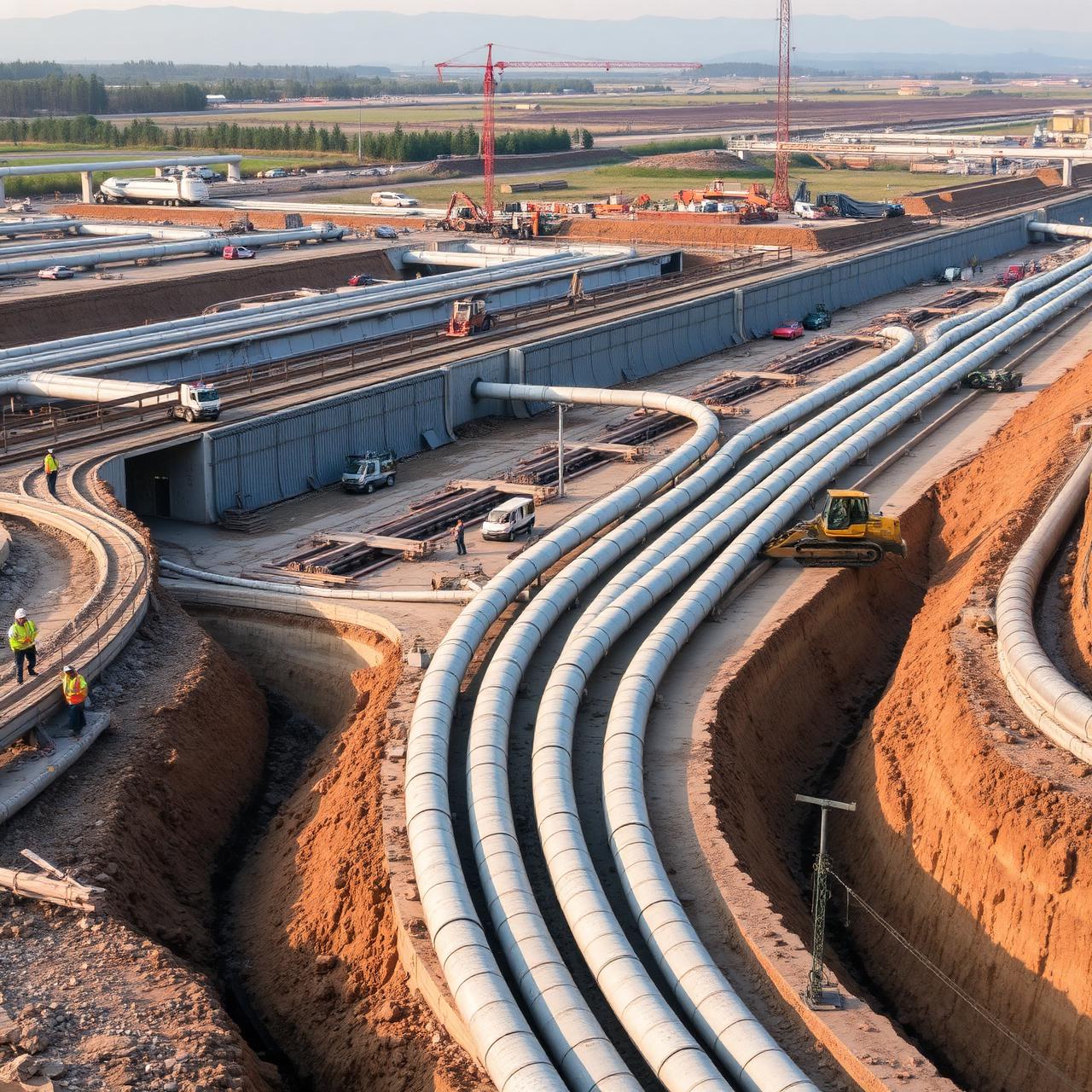 Obra de infraestrutura completa em execução